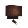Aplica perete neagra mat 1xE27+LED 3W lumina Calda