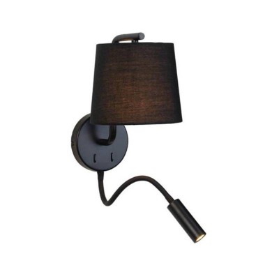 Aplica perete 1xE27+LED 3W lumina Calda neagra mat