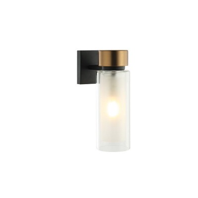 Aplica eleganta E14 neagra bronz sticla alba