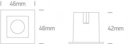 Mini Spot LED Incastrat in tavan Negru 3W 3000K CRI90 patrat