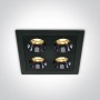 Spot Incastrat in tavan cu 4 leduri patrat Negru 10W 3000K CRI90