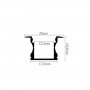 Profil LED Incastrat in tavan h15.3 mm Gri 2m R2