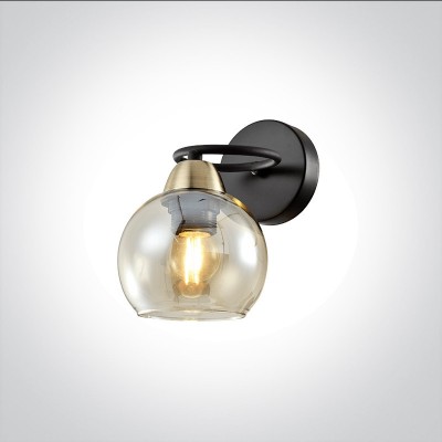 Aplica perete interior Negru cu Bronz 1xG9