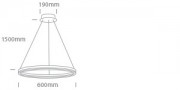 Lustra LED pentru living Alba 40W lumina calda D600mm