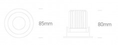 Spot LED Exterior IP65 Incastrat in tavan Alb cu Negru 12W CRI90