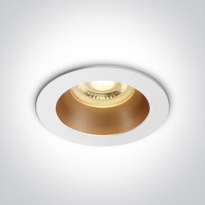 Spot incastrat alb sau negru cu GU10 reflector alama