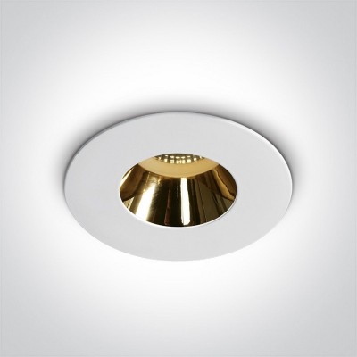 Set 5 spoturi incastrat Albe cu becuri led de 7W lumina calda
