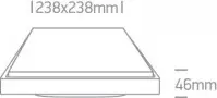 Plafoniera LED Baie Antracit IP54 Patrata 25W Lumina Calda