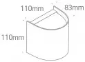 Aplica perete exterior pentru perete cu lumina intr-o directie Alba IP65 1XGU10