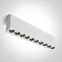 Spot Tavan Alb cu Negru 24W Lumina Calda CRI90 Liniar Living