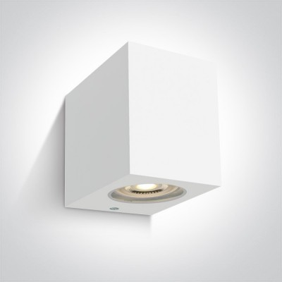 Aplica perete exterior IP65 pentru perete, Alba, Rezistenta IK06, Dreptiunghiulara H90mm