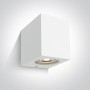 Aplica perete exterior IP65 pentru perete, Alba, Rezistenta IK06, Dreptiunghiulara H90mm