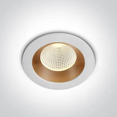 Mini Spot LED Incastrat in tavan 3W Alb cu Auriu D50mm