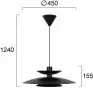 Pendul Negru D450mm H1240mm