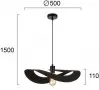 Pendul Negru D500mm x H1500mm