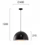 Pendul Negru cu Auriu D400mm H1200mm