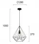 Pendul Negru D280mm H1000