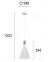 Pendul Alb D190mm x H1200mm