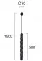 Pendul Negru D70mm H1500mm