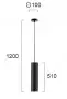 Pendul Negru D100mm H1200mm