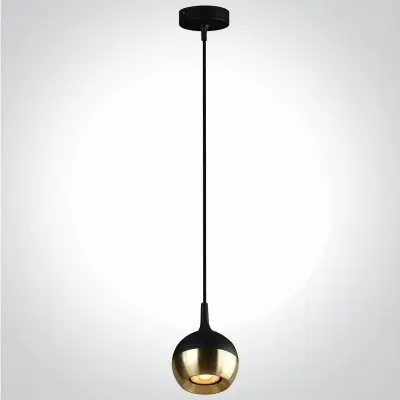 Pendul Negru cu Auriu D90mm H1200mm