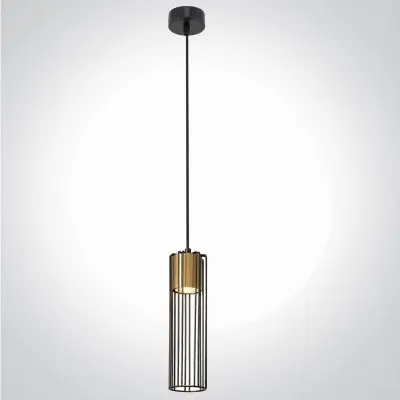 Pendul Negru cu Auriu D75mm H1600mm