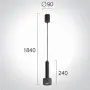 Pendul Negru D70mm H1840mm