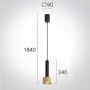 Pendul Negru cu Auriu D70mm H1840mm