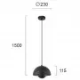 Pendul Negru cu Auriu D230mm H1500mm