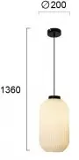 Pendul Sticla Alba D200mm H1360mm