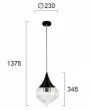 Pendul Sticla Neagra D230mm H1375mm