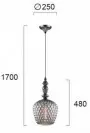 Pendul Living Sticla Fumurie D250mm H1700mm