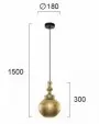 Pendul Sticla Auriu D180mm D1500mm