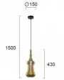 Pendul Sticla Auriu D150mm D1500mm