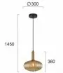 Pendul Sticla Auriu D300mm D1450mm