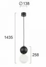Pendul Masa Bucatarie Negru D138mm D1435mm