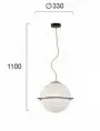 Lustra Modern Neagra cu Auriu D330mm H1100mm
