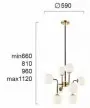 Lustra Modern Auriu D590mm H1210mm