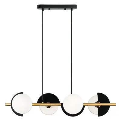 Lustra Modern Neagra cu Auriu L780mm H1260mm