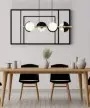 Lustra Modern Neagra cu Auriu L780mm H1260mm