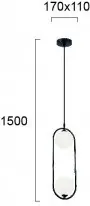 Lustra Neagra L170mm H1250mm