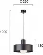 Lustra Bucatarie Neagra D250mm H1000mm