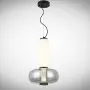Pendul LED Sticla Alb cu Neagra D320mm H1500mm