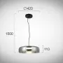 Pendul LED Sticla Fumuriu D420mm H1500mm