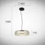 Pendul LED Sticla Auriu D420mm H1500mm