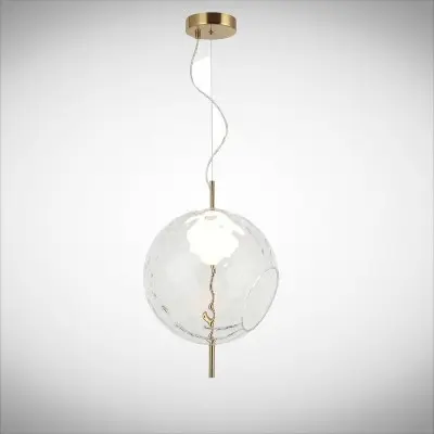 Pendul LED Sticla Auriu Living D300mm H1500mm