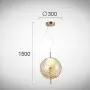 Pendul LED Sticla Auriu D300mm H1500mm