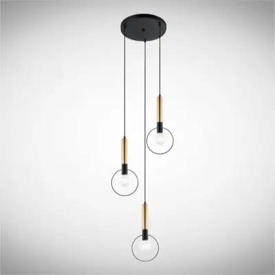 Lustra Neagra cu Auriu D436mm H1455mm