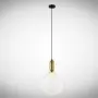 Pendul Sticla Alb cu Auriu D300mm H1530mm