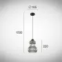 Pendul Sticla Fumuriu D165mm D1500mm